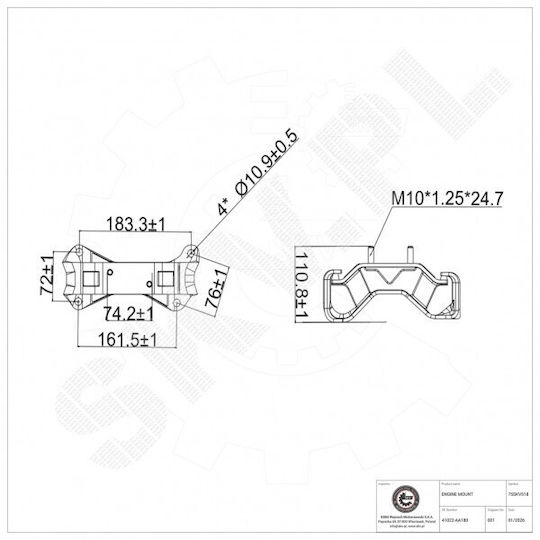Rear Engine Mount Subaru Forester Impreza Legacy Iv Xv 41022-aa180