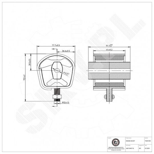 Hintere Motorhalterung Mercedes-Benz Sprinter T1 A6012400718
