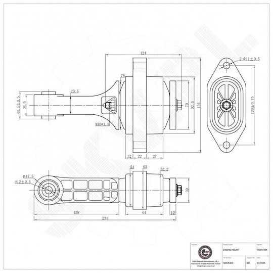 Πίσω Βάση Κινητήρα Chevrolet Aveo 96535402