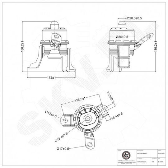 Suport Drept Motor Mazda 6 Gs1g-39-060g