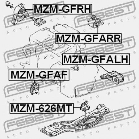 Rear Engine Mount Mazda 626 GE 1991-1994 EU GA2E-39-100A