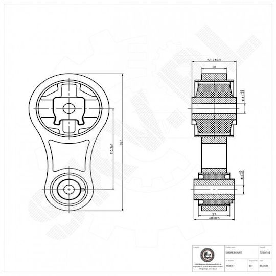 Πίσω Κάτω Στήριγμα Κινητήρα Opel Vivaro A Renault Trafic Ii 4408761