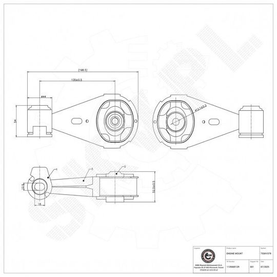 Δεξιό Άνω Στήριγμα Κινητήρα Renault Megane Cc Iii 113560012r