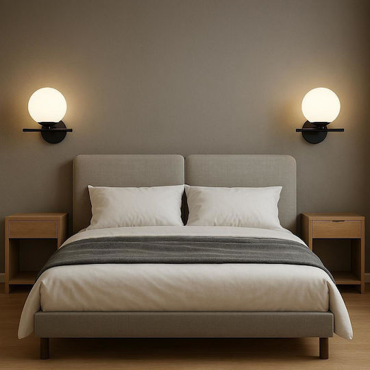 Home Lighting Lamp Wall with Socket E14 Black 20x20x20cm