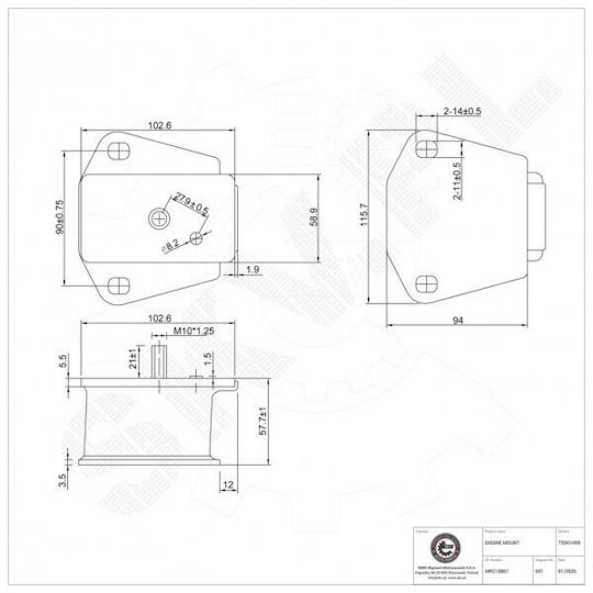 Front Left Right Engine Mount Mitsubishi L200 Pajero Sport I Mr210867