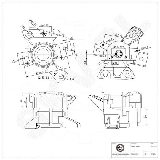 Suport Drept Motor Toyota Previa Iii Rav 4 Iii 12305-28231