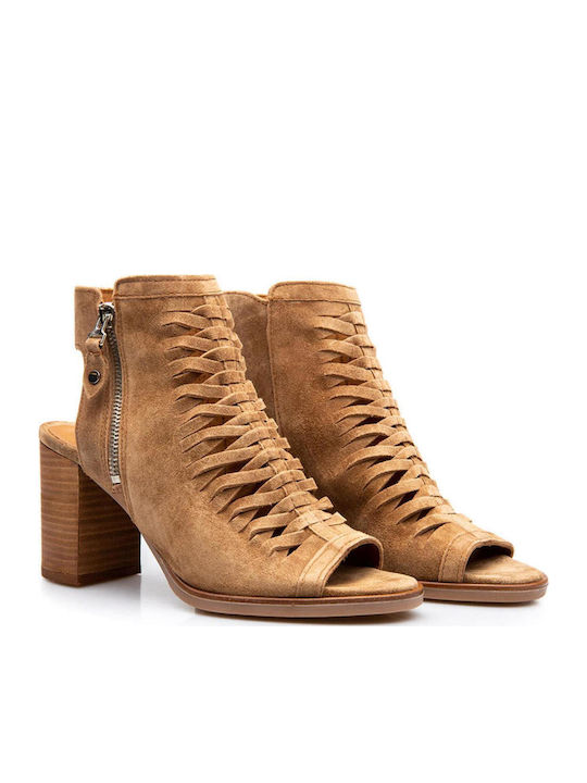 Damen Sandalen Leder Tabac Braun