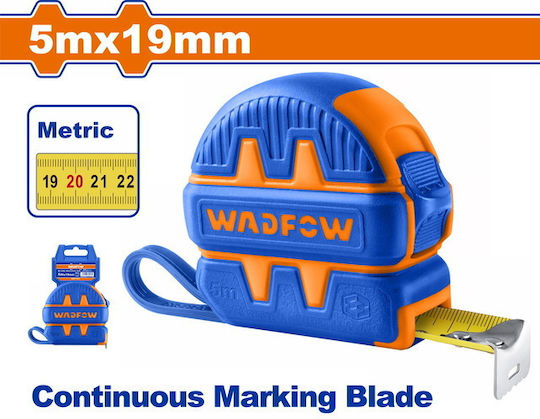 Wadfow Tape Measure with Auto-Rewind 19mm x 5m 12 Pieces