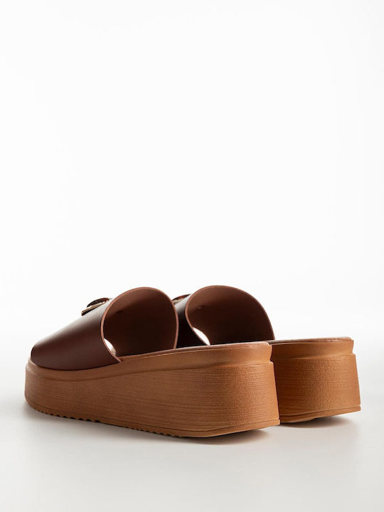 Pantofi Mules Dama Cu Talpă Joasă În Culoare Maro K26-002-4028 D-Maro