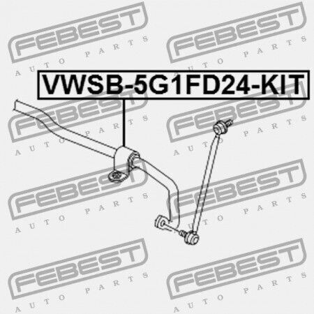 Febest Front Stabilizer Bushing Set für Audi A3 S3 Sportback Limousine Qu 2013 Rdw 5q0411303n