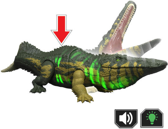 Action Figure Wild Roar Jurassic World Dinosaur with Sounds and Light for 4+ Years