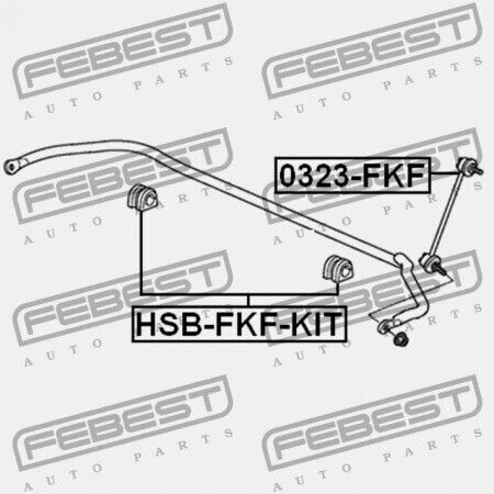 Febest Front Stabilizer Bushing Set 2 Honda Civic FK2 2009-2013 GN 51306-SMG-E11