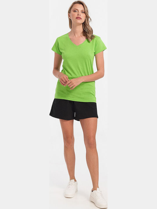 JHK Women's Promotional T-Shirt Short Sleeve Lime Green