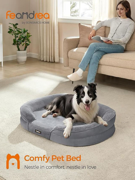 Feandrea Hundebett Sofa Orthopädisch Grau 91x68cm
