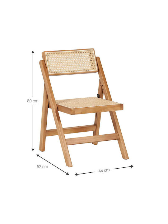 Dining & Kitchen Chairs Wooden Beige 2 Pieces 44x52x80cm