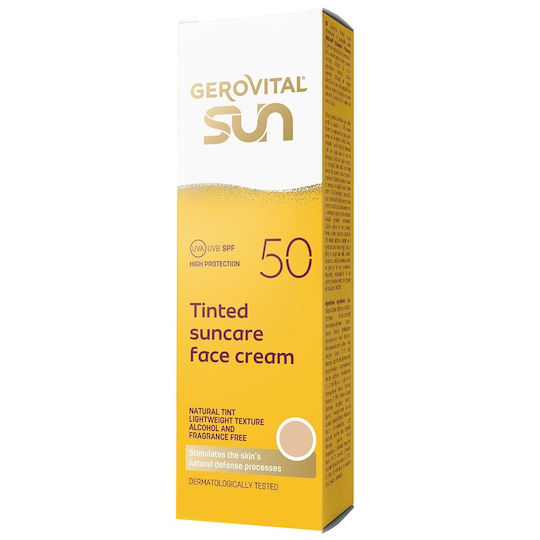 Gerovital Sun Αντηλιακή Κρέμα Προσώπου SPF50 με Χρώμα 50ml