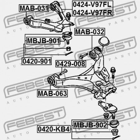Febest Șurub Auto Pentru Mitsubishi Pajero Volvo V70