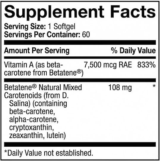 Swanson Betatene Natural Mixed Carotenoids 60 Softgels Natural