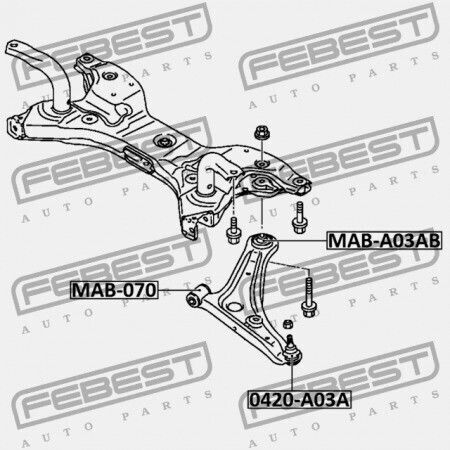 Febest Front Control Arm for Mitsubishi Attrage A13 2013-2014 4013a310