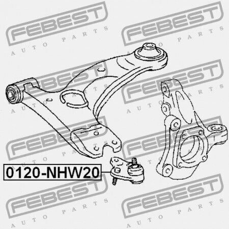 Febest Vorderachse Unterer Arm Toyota Prius Nhw20 2003.08-2009.03 Eu 43330-49055