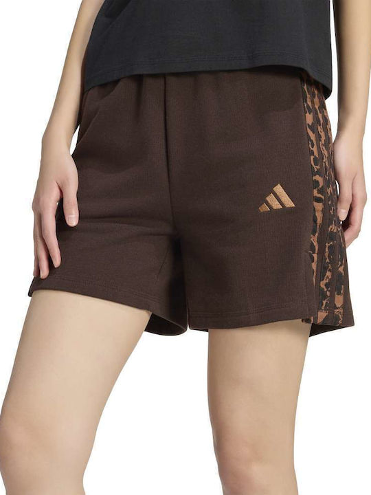 Essentials Women's Activewear Shorts Brown Animal Print