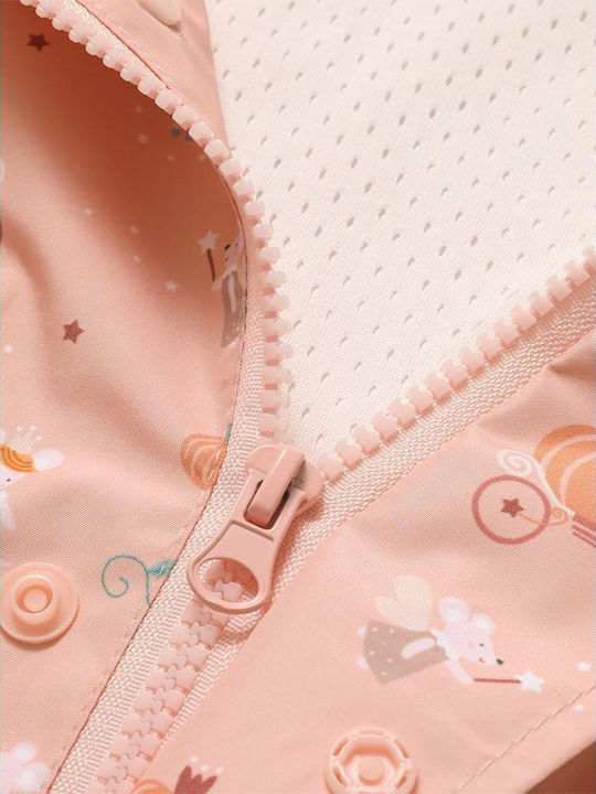 Waterproof Kids Casual Coat Long with Hood Orange