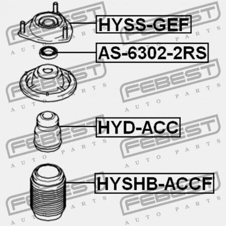 Febest Монтиране На Амортисьори За Hyundai Accent