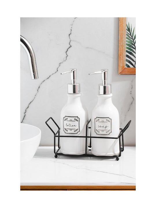SteweHome Kitchen Porcelain White Dispenser 350ml