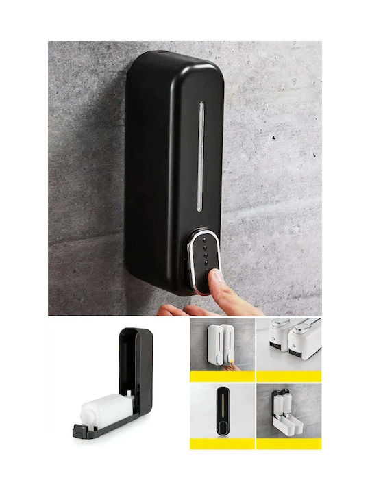 SteweHome Επιτοίχιο Dispenser Αφρού Πλαστικό Μαύρο 300ml