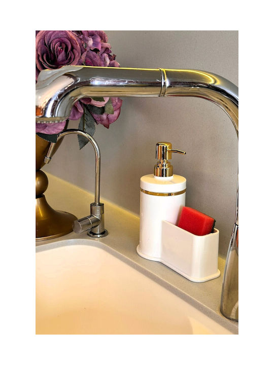SteweHome Dispenser Κουζίνας Πλαστικό με Θήκη για Σφουγγάρι Λευκό