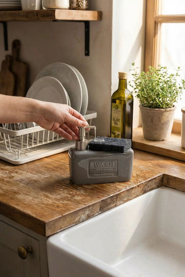SteweHome Spender Für Küchen Keramik Grau 500ml