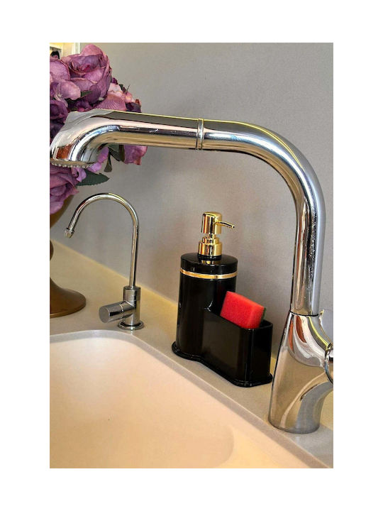 SteweHome Dispenser Κουζίνας Πλαστικό με Θήκη για Σφουγγάρι Μαύρο