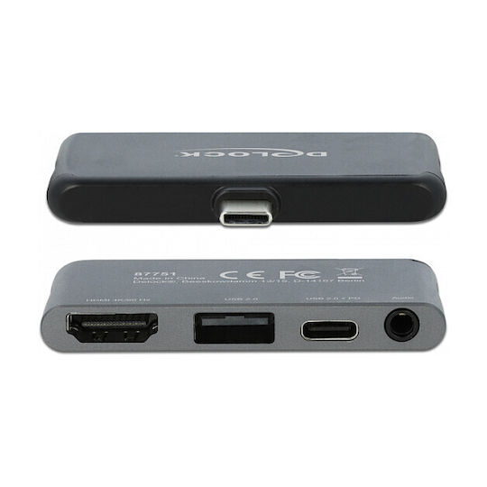 DeLock Stație de andocare USB-C cu HDMI 4K PD pentru iPad Pro Gri (87751)