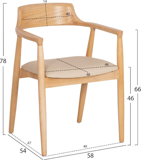 Dining Room Armchairs Rubberwood 58x54x78cm 2pcs Beige Dining Room Armchairs Rubberwood 58x54x78cm 2pcs Beige