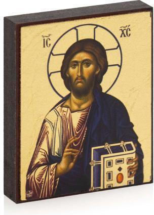 Jesus Christ Saint Icon Canvas Gold Background 6 X 5 Cm