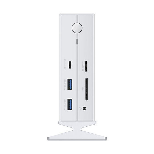D-Link USB-C Докинг станция с HDMI/DisplayPort 4K PD Ethernet и свързване 2 монитора Бяла (DUF-E01/E)
