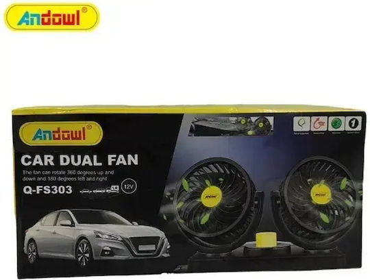 Ventilator Auto Dublu 12v Andowl Q-fs303b Rotire 360°