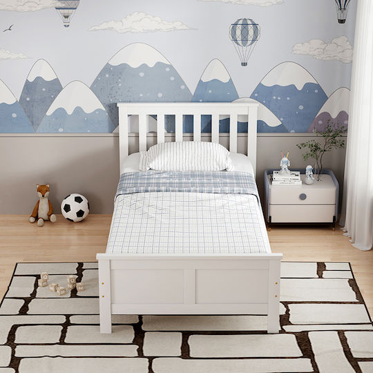Neranda Pat Pentru Copii Cușetă Single Bej Pentru Saltea 90x190cm