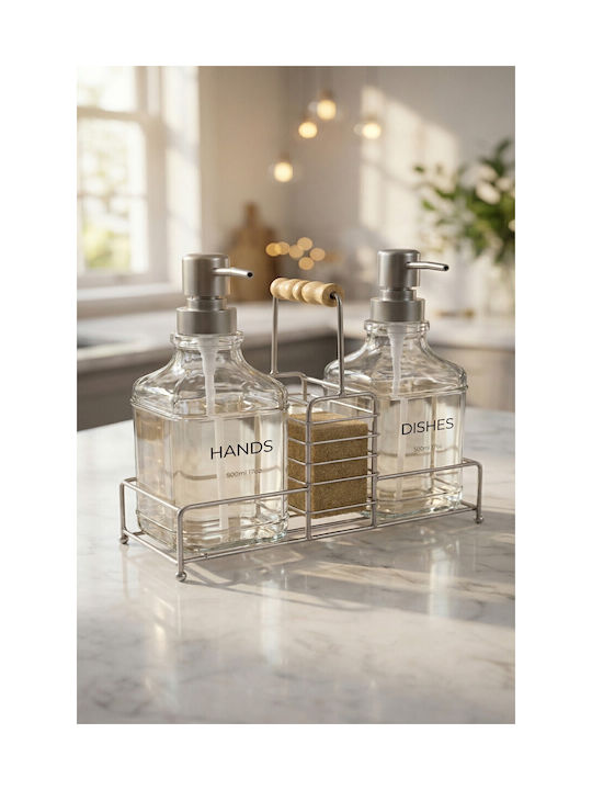 SteweHome Kitchen Glass Black Dispenser 500ml