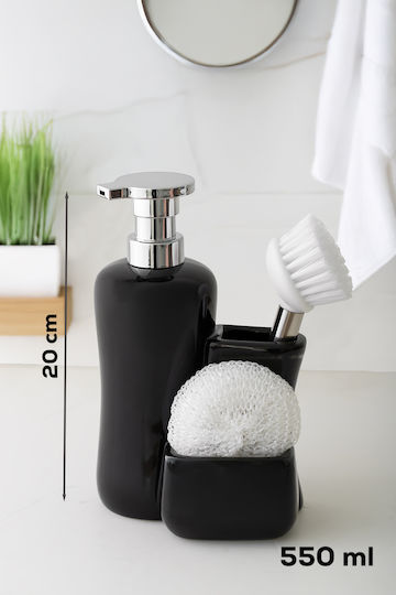SteweHome Dispenser Κουζίνας από Πορσελάνη Μαύρο 550ml