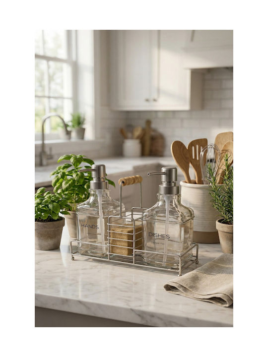 SteweHome Kitchen Glass Black Dispenser 500ml