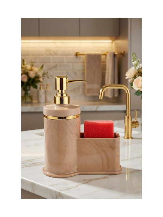 SteweHome Dispenser Κουζίνας Πλαστικό με Θήκη για Σφουγγάρι Ροζ