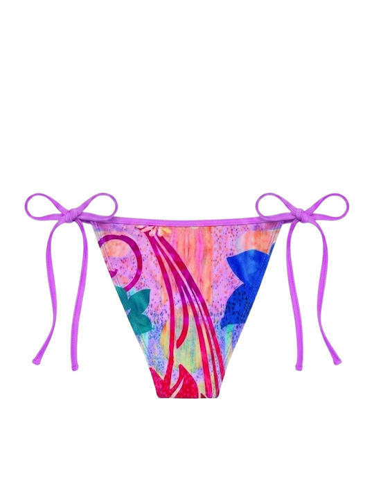 Bikini Zeichenfolge Lila Bademode Gemustert M