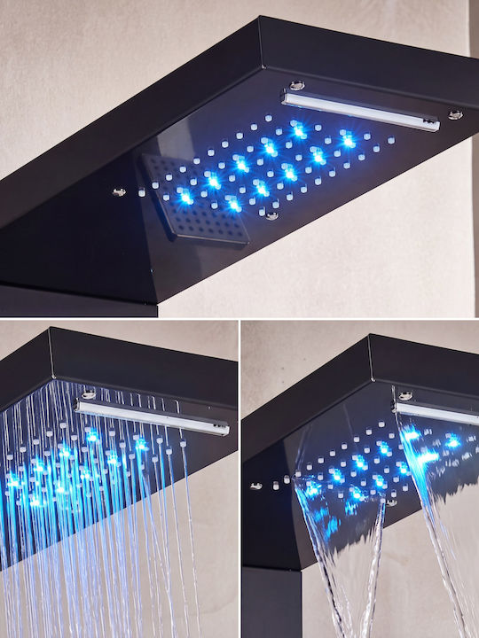 Naron Hydromassage Shower Column 120cm Black