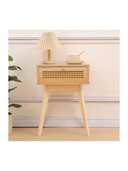 Κομοδίνο Scandy Ξύλινο Μπεζ 48x36x55cm