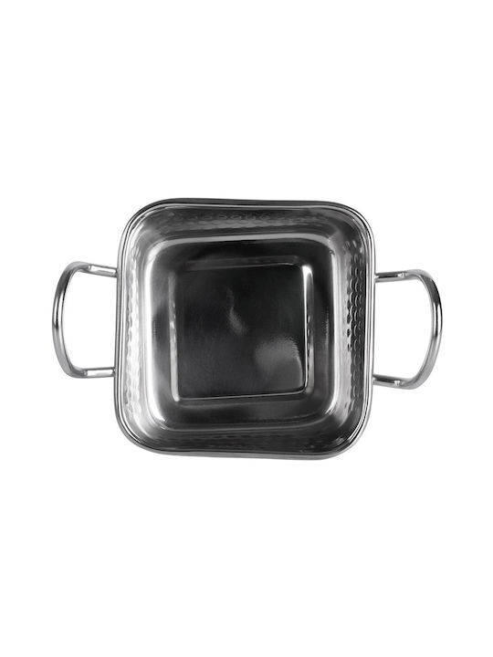 Vilde Μπωλ Σερβιρίσματος Τετράγωνο Inox Γκρι 11.5x11.5εκ.