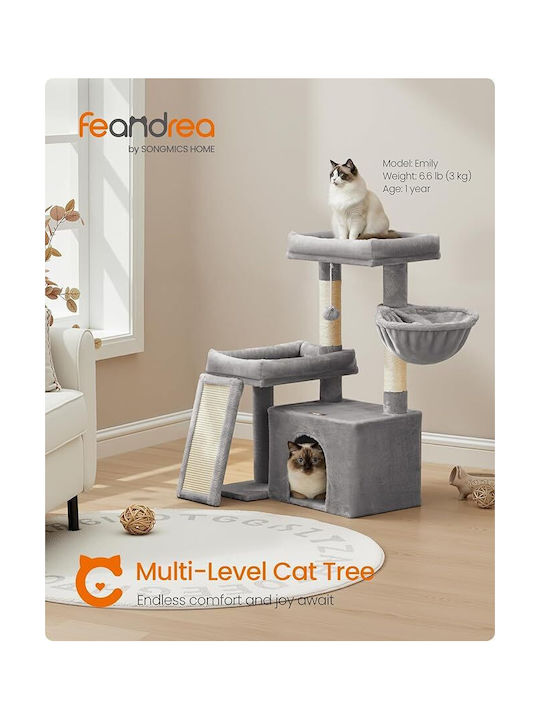 Feandrea Scratching Post Cat Tree Grey 60.2x40x85.8cm
