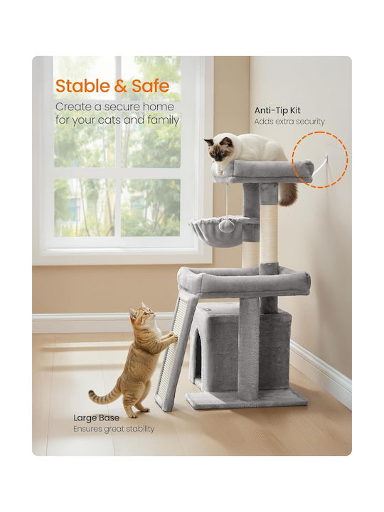 Feandrea Scratching Post Cat Tree Grey 60.2x40x85.8cm