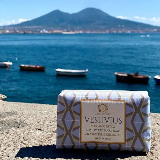 Casa Amalfi Săpun Handmade cu Cărbune Activ și Unt de Shea și Ulei de Măsline 1 buc