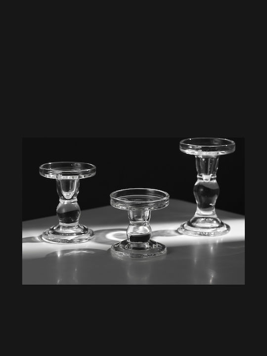 Keskor Glass Candle Holder in Transparent Color 8.5x8.5x14cm